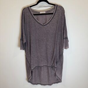 We The Free People Women's Relaxed Fit Top Tunic Purple Gray Dolman Small